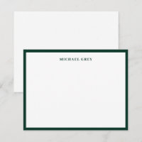 Elegante Minimalistische Donkergroene Naam Rand Pl