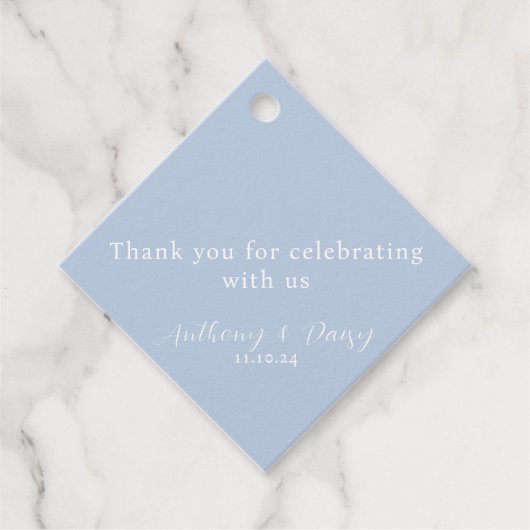 Elegante minimalistische Dusty Blue Favoriet Label (Voorkant)