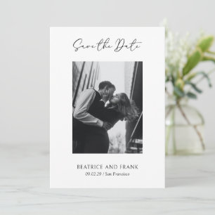 Elegante minimalistische eenvoudige foto moderne b save the date