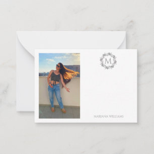 Elegante minimalistische eenvoudige foto monogram  notitiekaartje