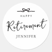 Elegante minimalistische eenvoudige pensioenpartij ronde sticker (Voorkant)