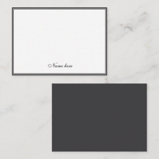 Elegante minimalistische elegante & witte dubbele notitiekaartje
