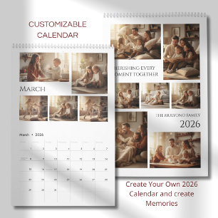 Elegante Minimalistische Familie Foto Agenda 2026 Kalender