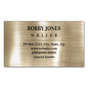 Elegante minimalistische Faux Pearl Folie Metallic Magnetisch Visitekaartje