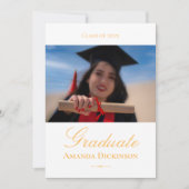 Elegante minimalistische foto Afstuderen geel Kaart (Voorkant)