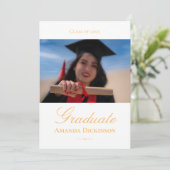 Elegante minimalistische foto Afstuderen geel Kaart (Staand voorkant)