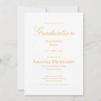 Elegante minimalistische foto Afstuderen geel Kaart