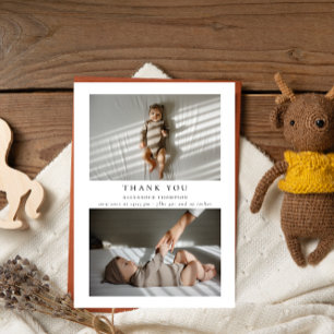 Elegante Minimalistische Foto Bedankt Baby Shower
