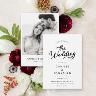 Elegante minimalistische foto bruiloft kaart