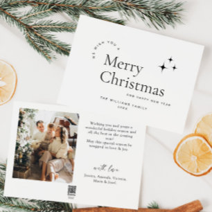Elegante minimalistische foto Kerstmis groet Feestdagenkaart