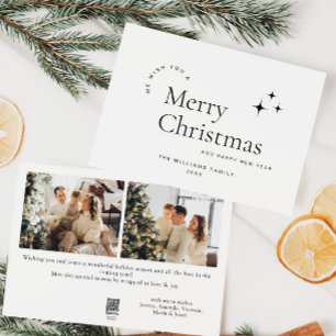 Elegante minimalistische foto Kerstmis groet Feestdagenkaart