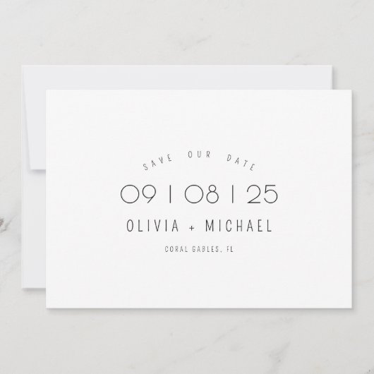 Elegante Minimalistische Foto  Save The Date (Voorkant)