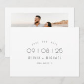 Elegante Minimalistische Foto  Save The Date (Voorkant / Achterkant)