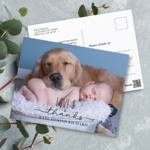 Elegante Minimalistische Geboorteaankondiging voor Briefkaart