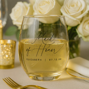 Elegante Minimalistische Getuige van de Bruid Wijnglas Zonder Voet