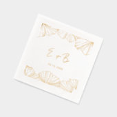 Elegante minimalistische Ginkgo Biloba bruiloft go Folie Servetten (Links)