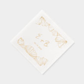 Elegante minimalistische Ginkgo Biloba bruiloft go Folie Servetten (Rechts)