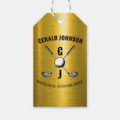 Elegante minimalistische golf monogr... cadeaulabel (Voorkant)