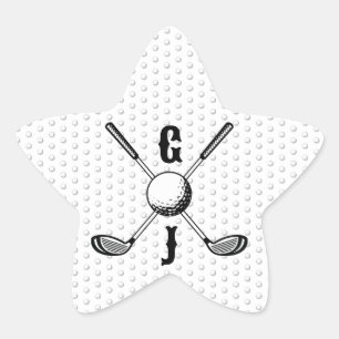 Elegante minimalistische golf monogr... ster sticker