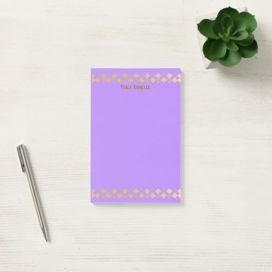Elegante minimalistische goudaccent lavendel post-it® notes (Kantoor)