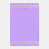 Elegante minimalistische goudaccent lavendel post-it® notes (Voorkant)
