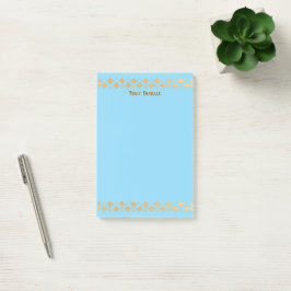 Elegante minimalistische gouden accent babyblauw post-it® notes