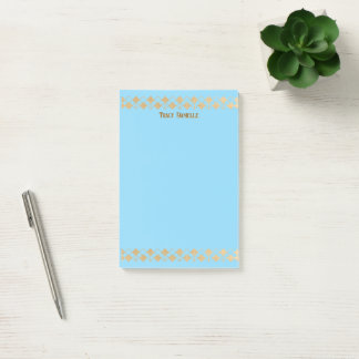 Elegante minimalistische gouden accent babyblauw post-it® notes
