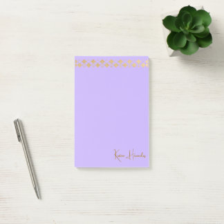 Elegante minimalistische gouden accentlavendel post-it® notes