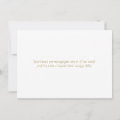 Elegante Minimalistische Gouden Hart Script Bedankkaart (Achterkant)