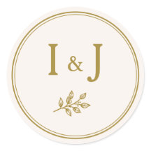 Elegante Minimalistische Gouden Huwelijksstickers