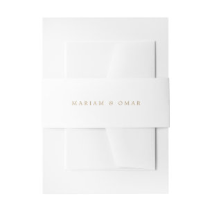 Elegante Minimalistische Gouden Monogram Bruiloft Uitnodigingen Wikkel