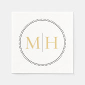 Elegante Minimalistische Gouden Monogram Trouw Servet (Voorkant)