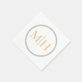 Elegante Minimalistische Gouden Monogram Trouw Servet (Hoek)