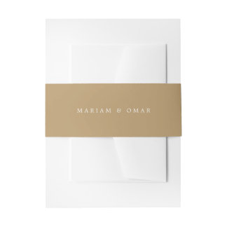 Elegante Minimalistische Gouden Monogram Trouw Uitnodigingen Wikkel