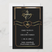 Elegante minimalistische gouden ring save the date (Voorkant)