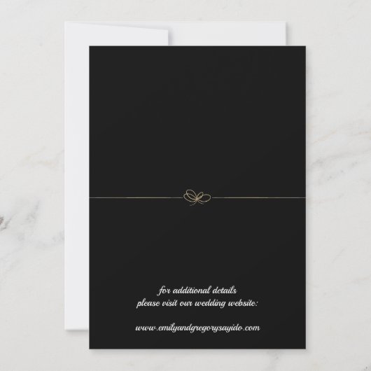 Elegante minimalistische gouden ring save the date (Achterkant)