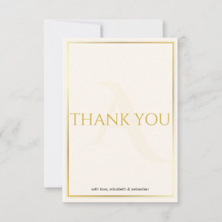 Elegante Minimalistische Gouden Trouw Dankjescadea Bedankkaart