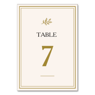 Elegante Minimalistische Gouden Trouwtafelkaart Kaart