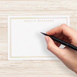 Elegante minimalistische gouden twee rand notitiekaartje