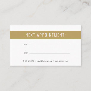 Elegante Minimalistische Gouden Witte Afspraakkaar Afsprakenkaartje