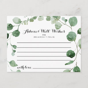 Elegante minimalistische groene eucalyptus bruilof briefkaart