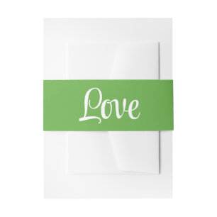 Elegante Minimalistische Groene Trouwdag Uitnodigingen Wikkel
