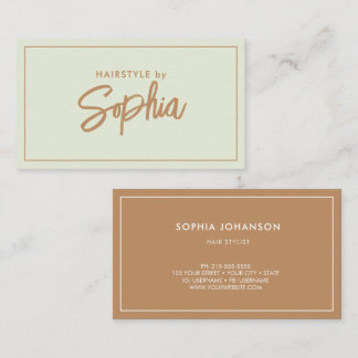 Elegante minimalistische haarstylist pastel visitekaartje