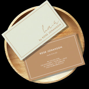 Elegante minimalistische haarstylist pastel visitekaartje