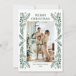 Elegante minimalistische hand getrokken kerst 2 fo feestdagenkaart