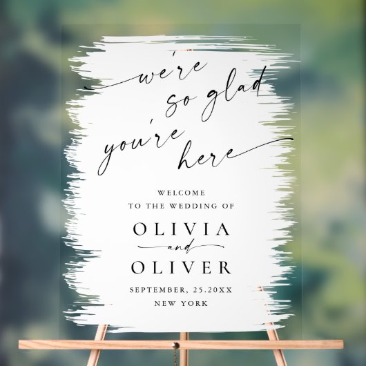 Elegante Minimalistische Handgeschreven WELKOM Bru Acryl Bord (Neutraal)