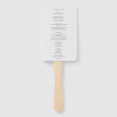 Elegante minimalistische huwelijksprogramma met st handwaaier (Achterkant)