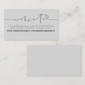 Elegante Minimalistische Huwelijkswebsite Informatiekaartje (Voorkant / Achterkant)