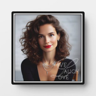 Elegante minimalistische Inspirerend live lach en Fotoplaat