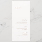 Elegante Minimalistische Ivoren & Beige Trouw Menu (Voorkant)